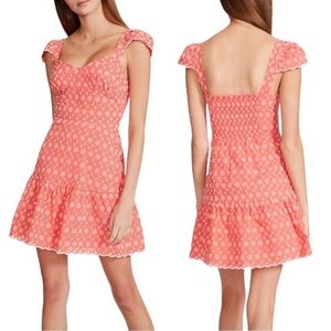 NWT Betsey Johnson Cap Sleeve Eyelet Knit Cotton Dress Duberry Medium